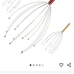 Scalp Head Massager Set in Red and Gold